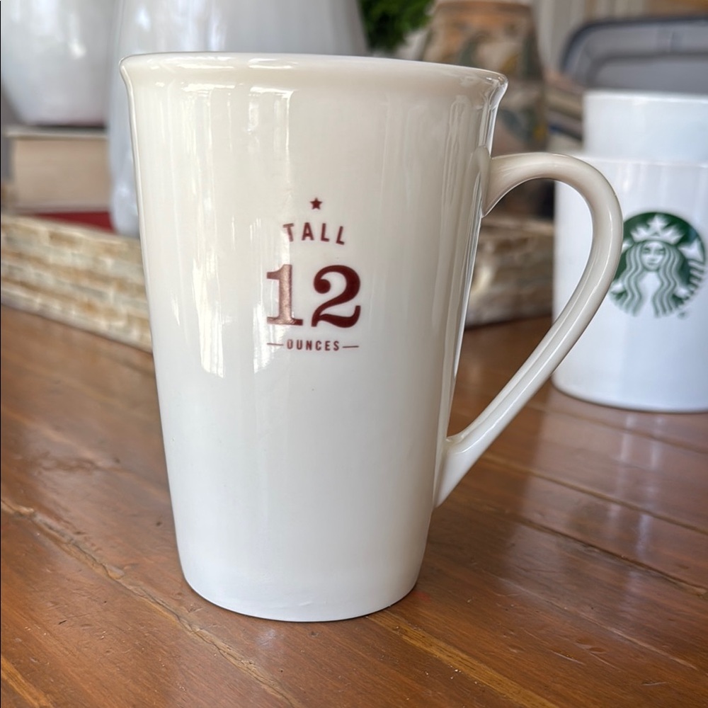 Starbucks White Ceramic Mug with Tapered Design